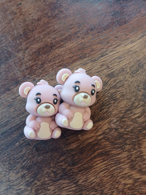 Lykkjustopparar - 3d bleikur bangsi